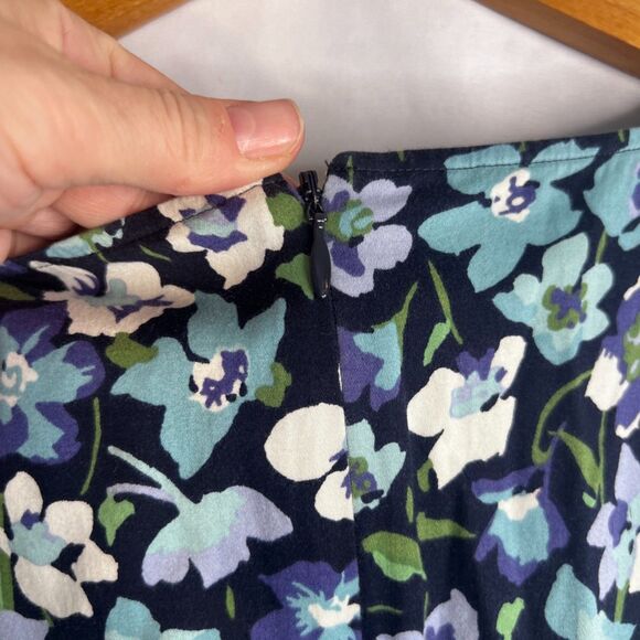 Talbots Fit & Flare Sleeveless Dress Floral Print 100% Cotton Cottage Core SZ 8 - Picture 5 of 8